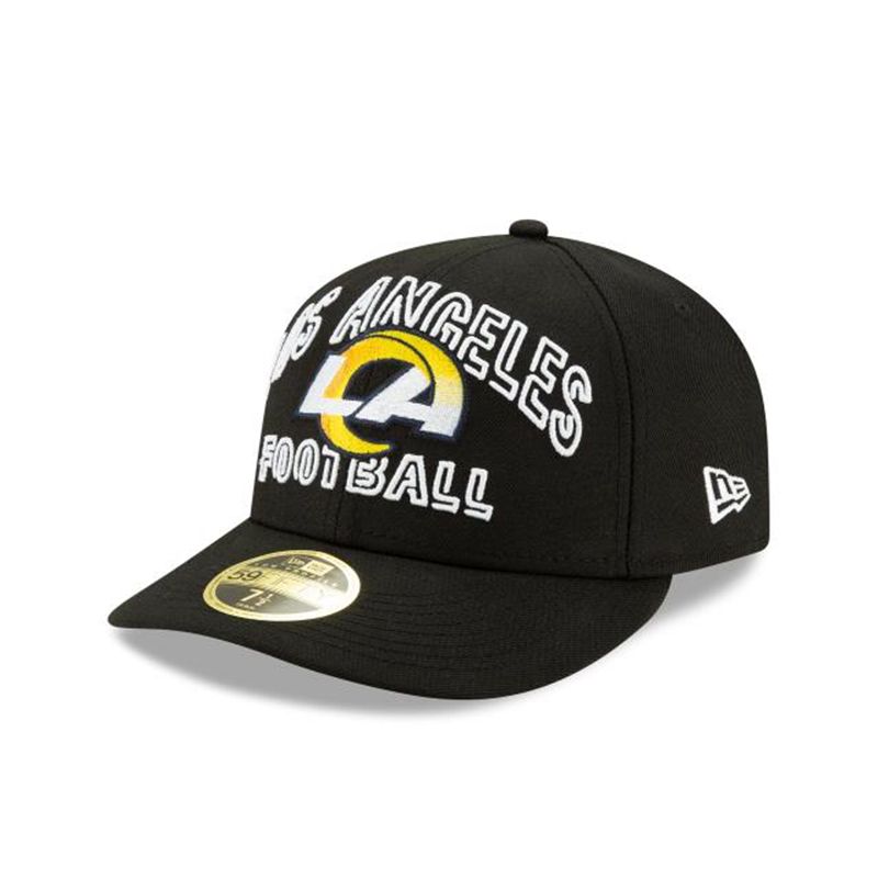 NFL Los Angeles Rams Draft Alternate Low Profile 59Fifty Fitted (BWI2435) - Black New Era Caps